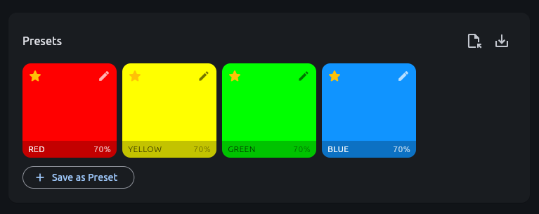 Attentio Desktop color presets