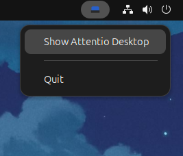 Attentio Desktop system tray integration